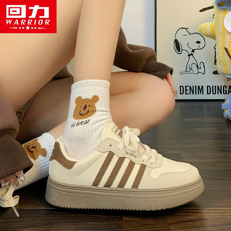 WARRIOR/回力男女情侣休闲百搭德训板鞋学生潮流厚底小白鞋子软底