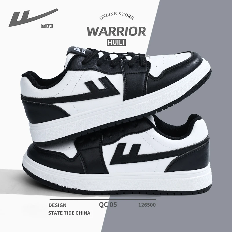 WARRIOR/回力男鞋经典黑白厚底板鞋女情侣款春季小众学生休闲百搭