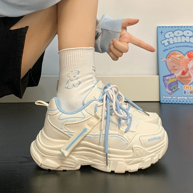 回力夏季女新款潮流厚底网面透气学生百搭小众ins休闲增高小白鞋