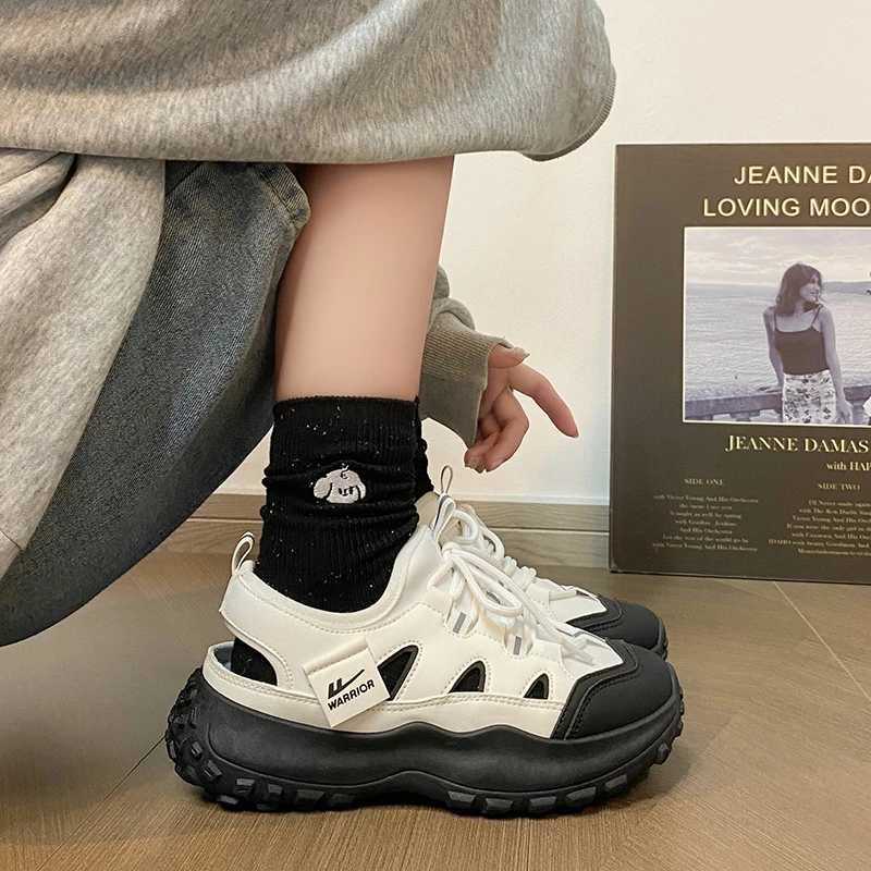 回力夏季新款包头网红学生百搭外穿女款沙滩鞋子时尚透气潮流厚底