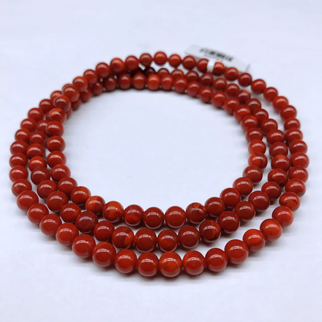 【小雪】南红瓦西火焰牛血精美百搭多圈5mm(一条）