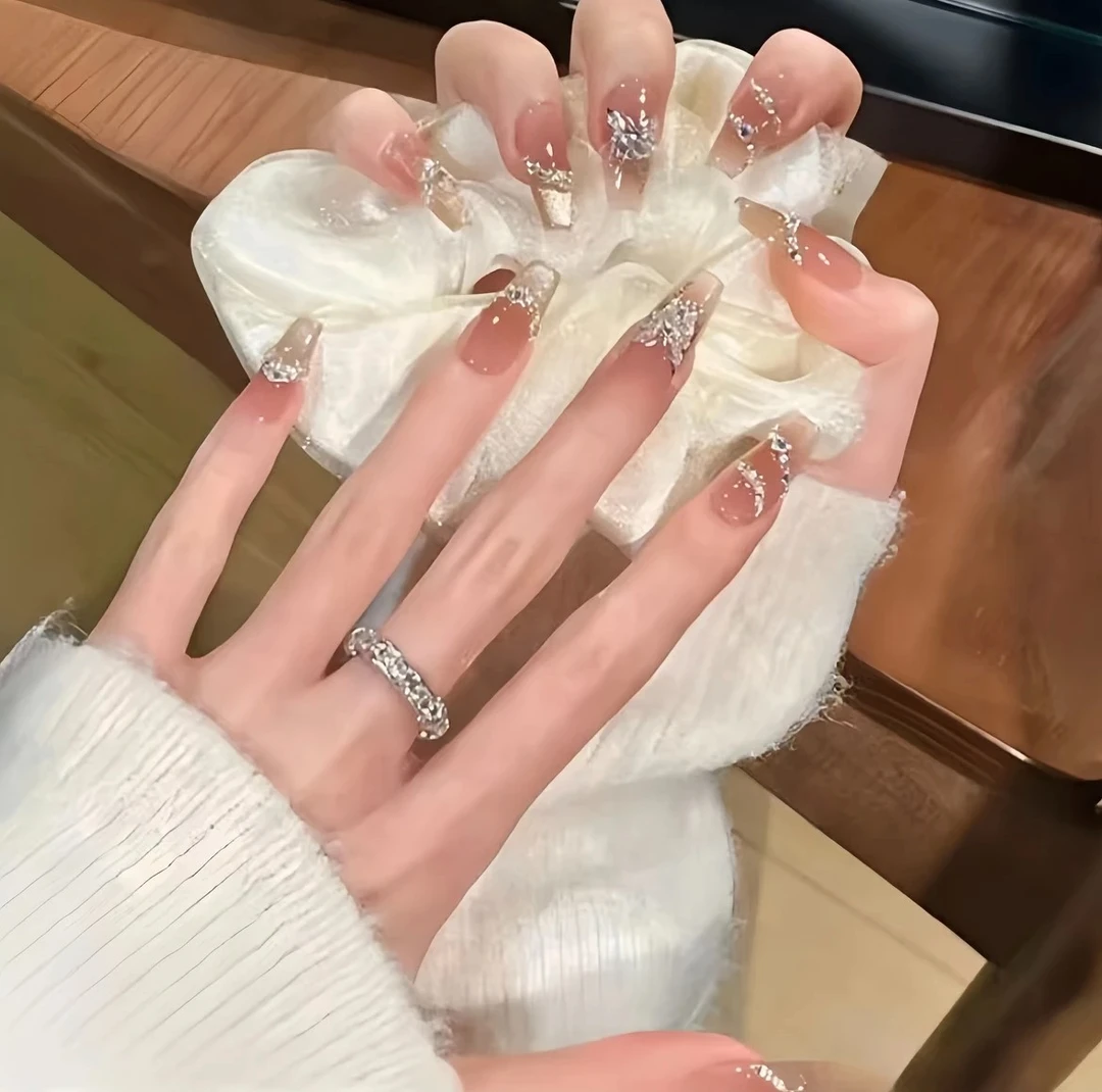 【洛神歌赋】纯手工穿戴甲高级轻奢穿戴式美甲贴中长款显白百搭美甲