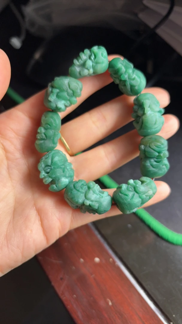 独山玉手串，18罗汉