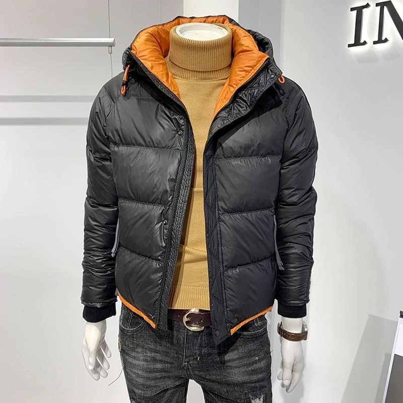 波司澄2023新款羽绒服男士短款冬季新款潮流修身帅气青年连帽防寒