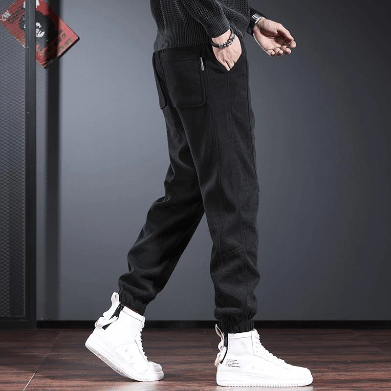 灯芯绒休闲裤男宽松束脚裤高端美式重磅卫裤2024秋季季雪尼尔裤子