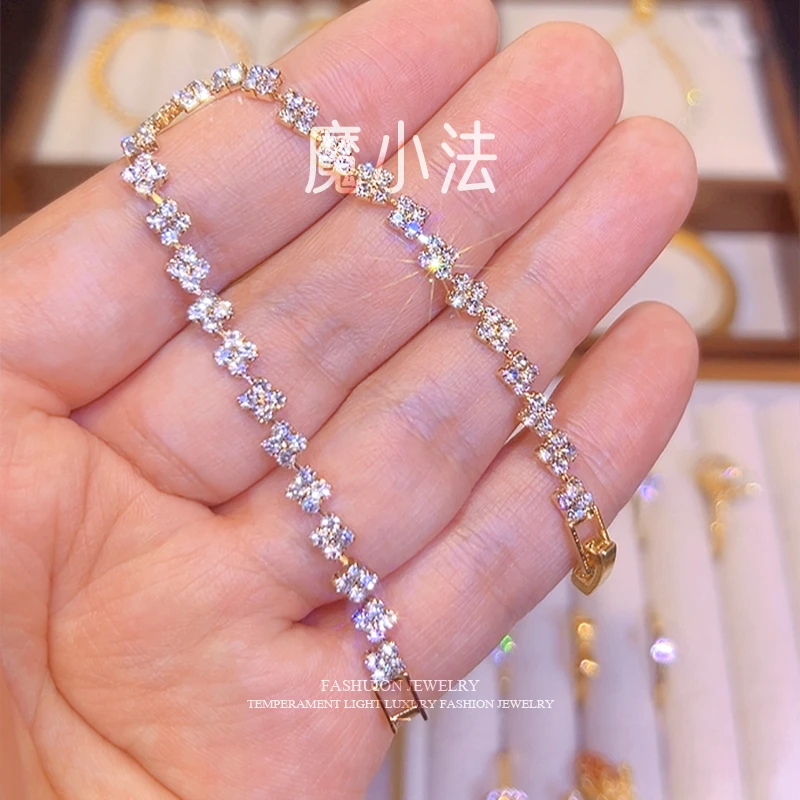 魔小法 合金手链 金色爆闪菱形手链 LUCKYDAY381 气质轻奢时尚