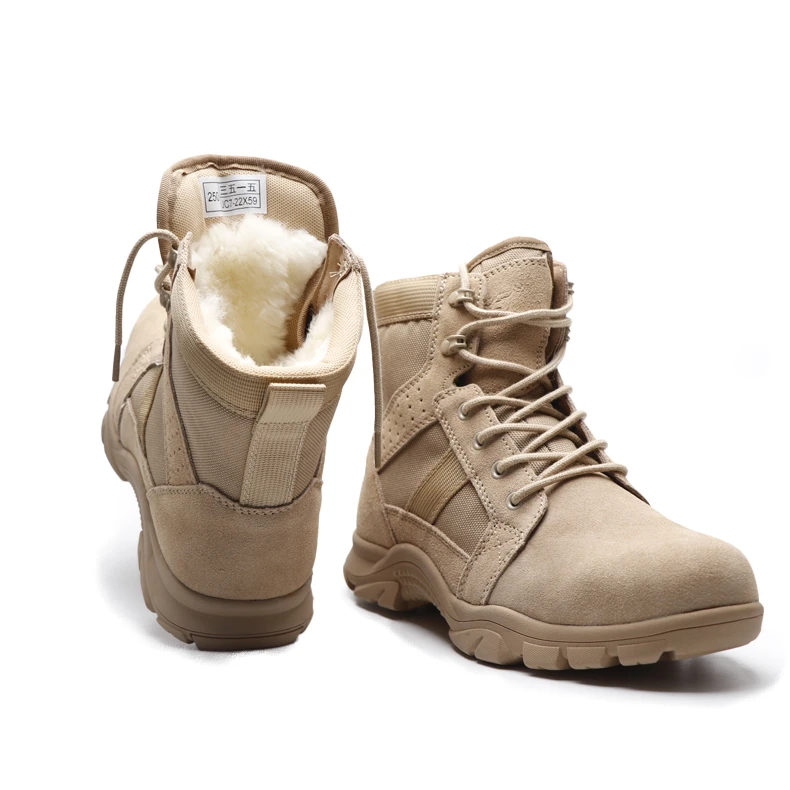 3515防寒靴加厚保暖沙漠靴男士户外休闲百搭加绒防滑高帮冬季