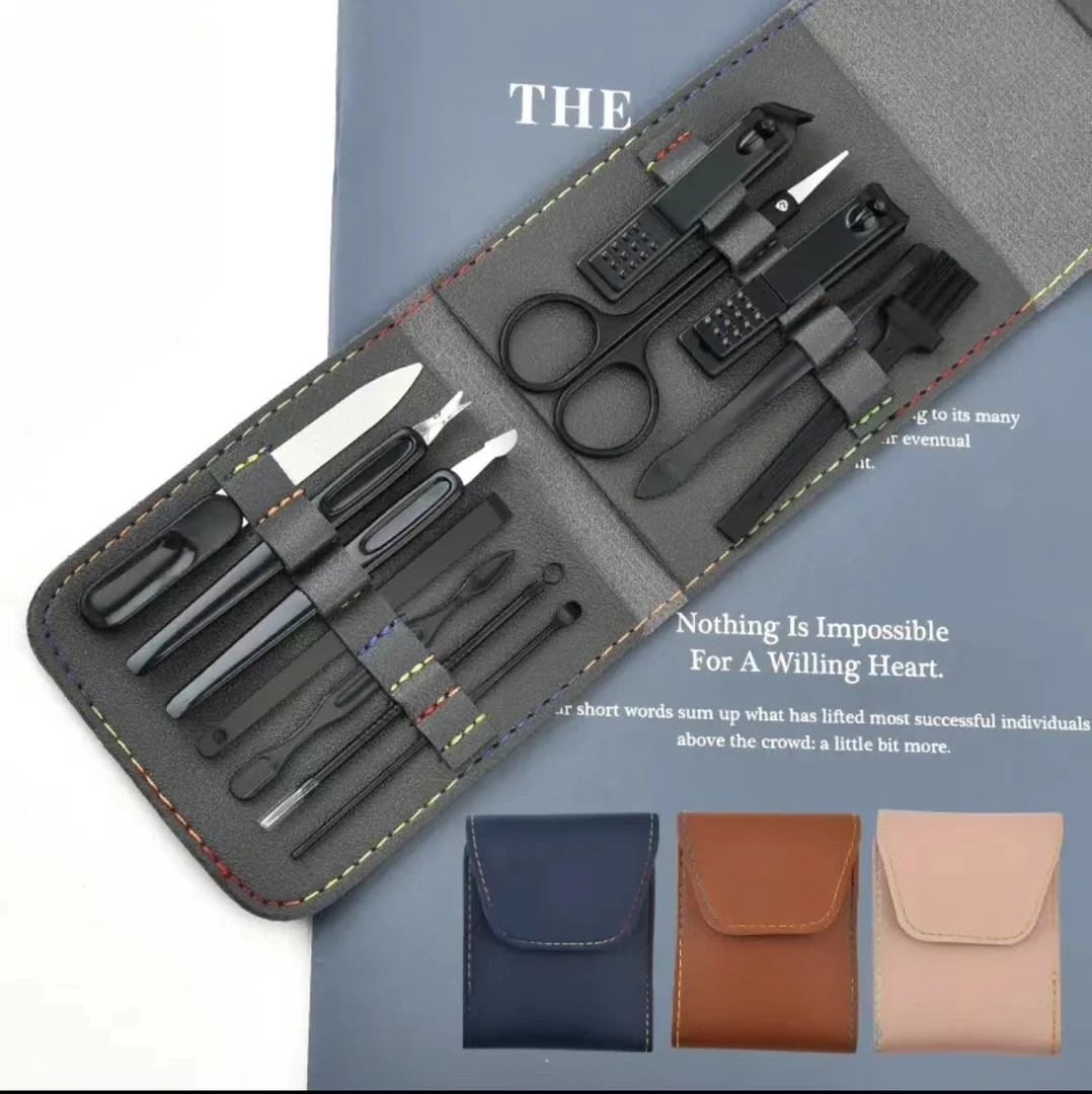 美甲套装12件指甲刀指甲剪死皮叉居家必备颜色随机