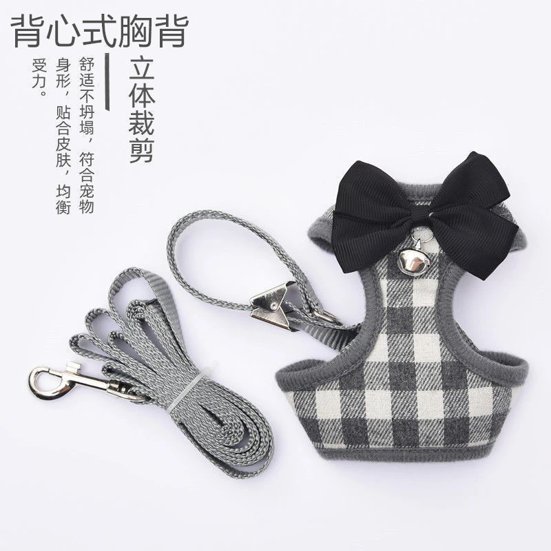 BELLERHA猫咪牵引绳舒适遛猫绳子背心透气胸背防挣脱幼猫宠物用品