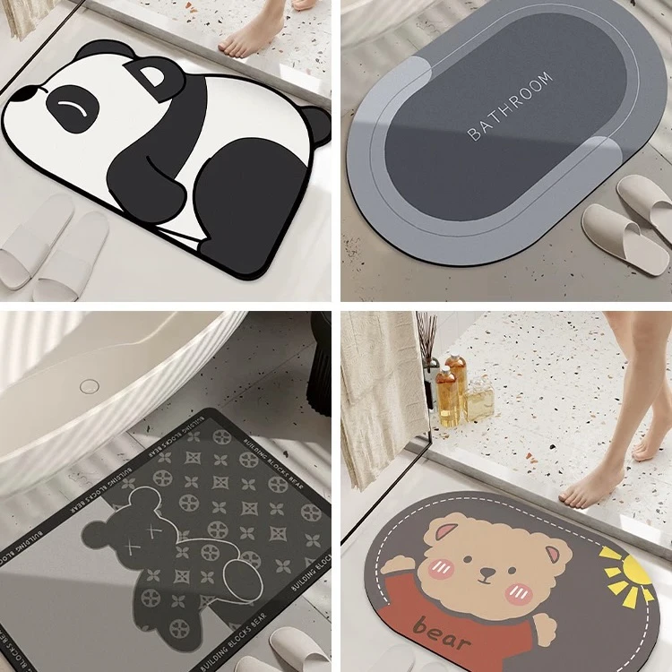 《小华外贸》各种形状硅藻泥浴室瞬吸防滑地垫 不挑发一张微脏