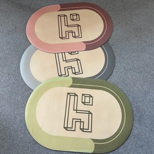 《小华外贸》三色大椭圆瑕疵硅藻泥浴室瞬吸防滑地垫 不挑发一张