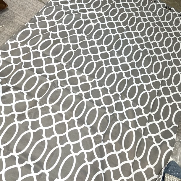 5263灰色几何圈外贸精品高精密窗帘（约130x157）发一对