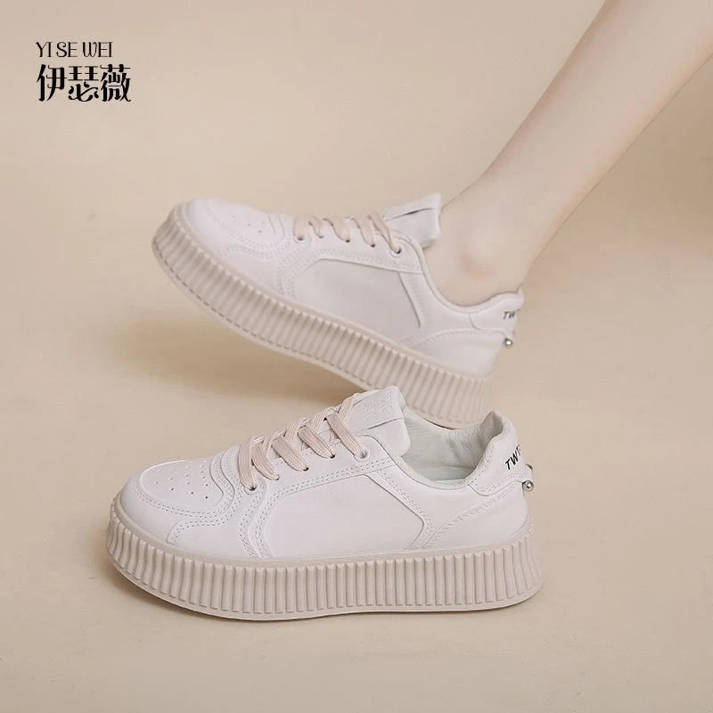 YISEWEI/秋冬新款小白鞋休闲厚底饼干鞋女ins韩版学生跑步板鞋女
