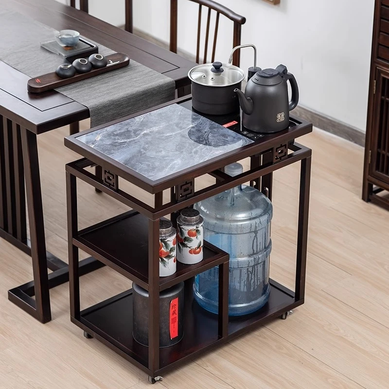 新中式岩板茶几桌客厅小茶台家用移动茶水柜阳台烧水壶一体泡茶柜