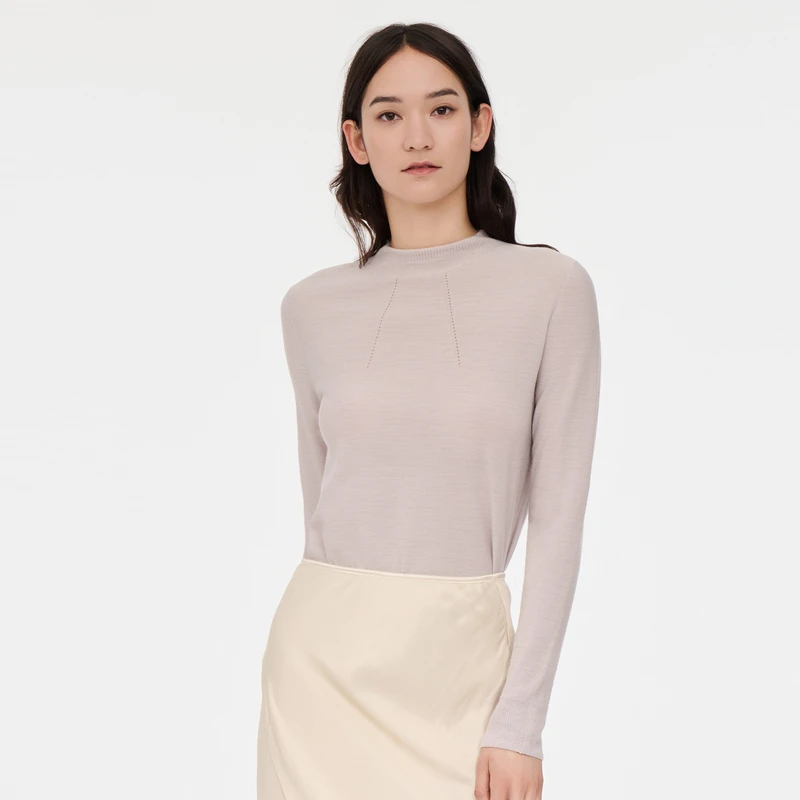 爱慕22AW轻盈针织女士修身百搭小高领长袖上衣AM727982