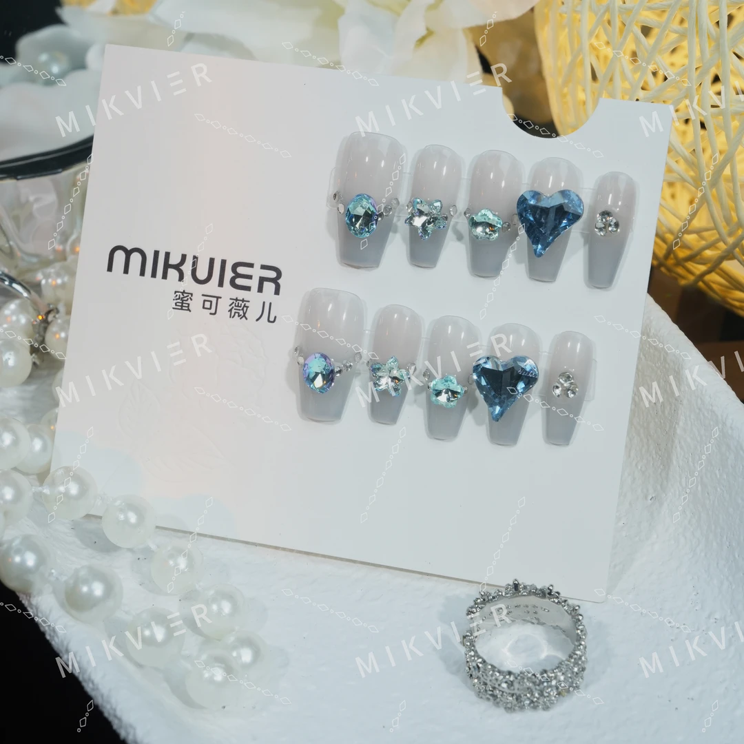 MIKVIER/蜜可薇儿【蓝冰石梦】轻奢新款高级定制时尚设计穿戴甲