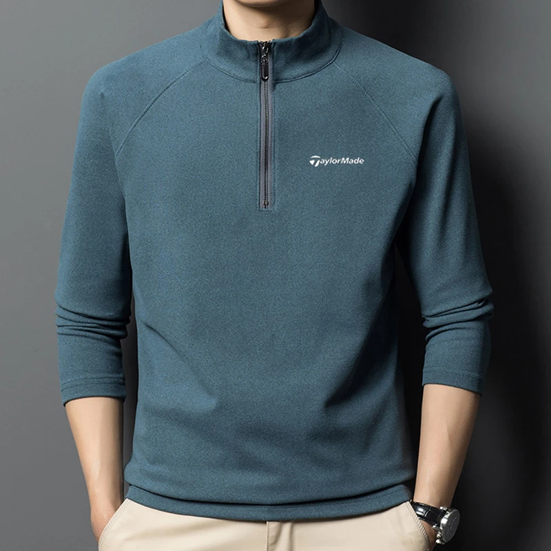 新品Taylormade高尔夫秋冬保暖抓绒打底衣男士长袖弹力运动休闲厚