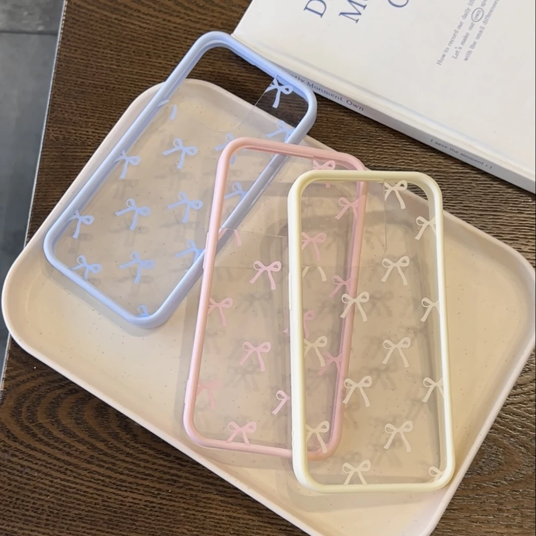 雅天立ins彩色蝴蝶结适用iPhone15手机壳14promax苹果13/12新款11