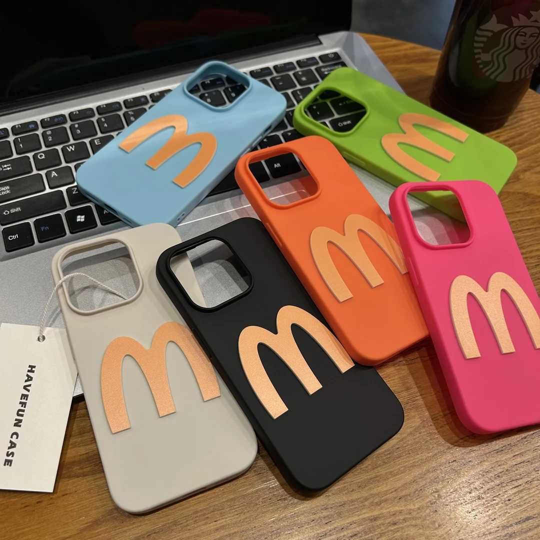 雅天立简约立体M适用iPhone15苹果13手机壳14promax多色11防摔12