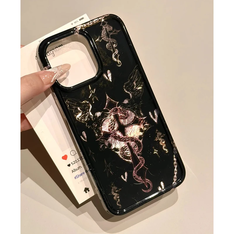 雅天立暗黑克罗心蛇适用iPhone苹果16手机壳13华为vivo小米oppo