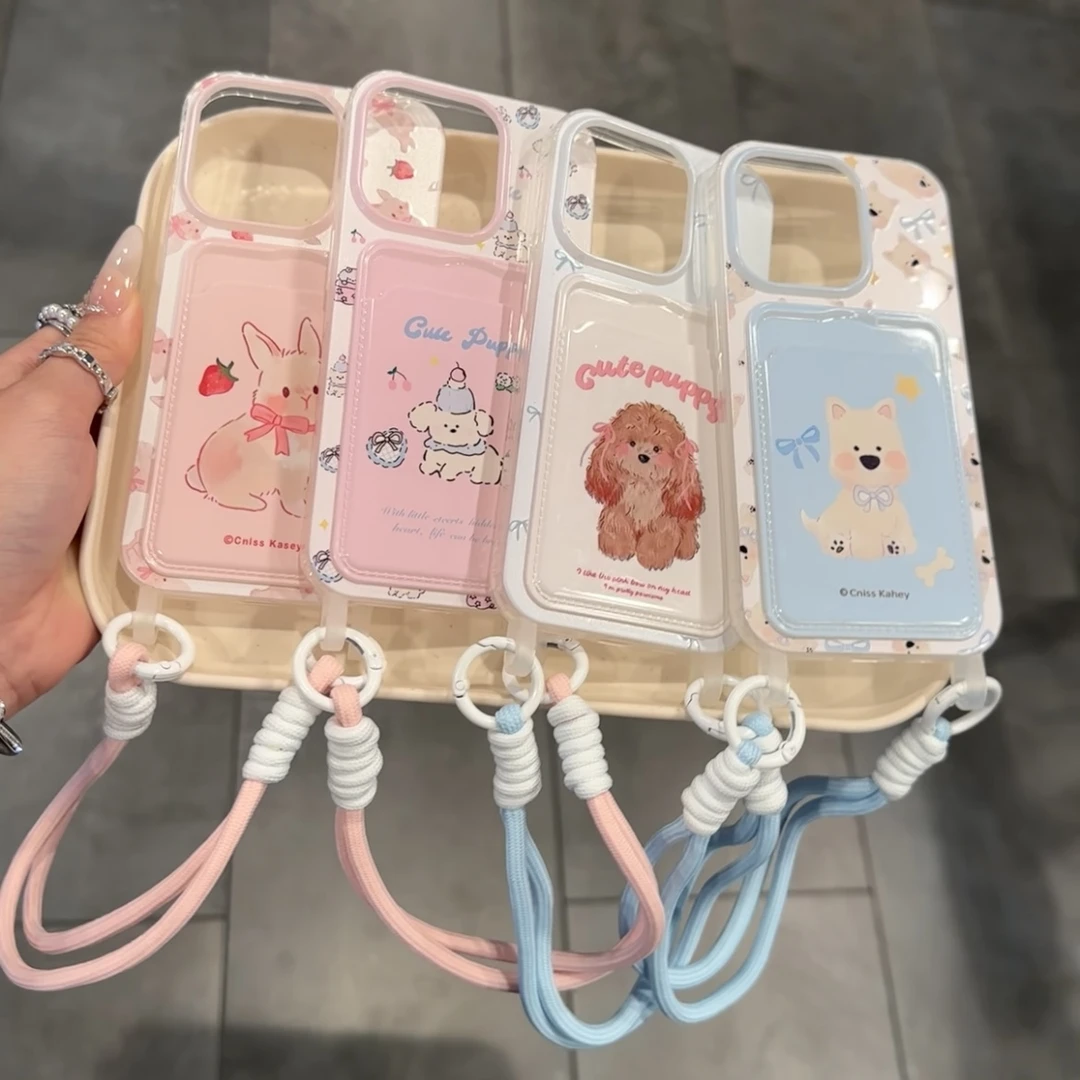 雅天立可爱哈基米挂绳卡包适用苹果15手机壳iPhone13/14软12女11