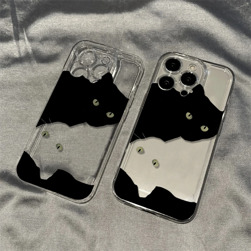黑白猫情侣闺蜜苹果15/oppo/vivo/红米/华为手机壳141311小猫防摔