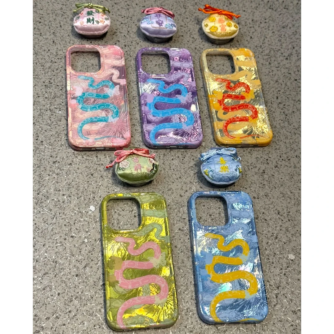 雅天立国风蛇年支架适用iPhone16手机壳13苹果15华为vivo小米oppo