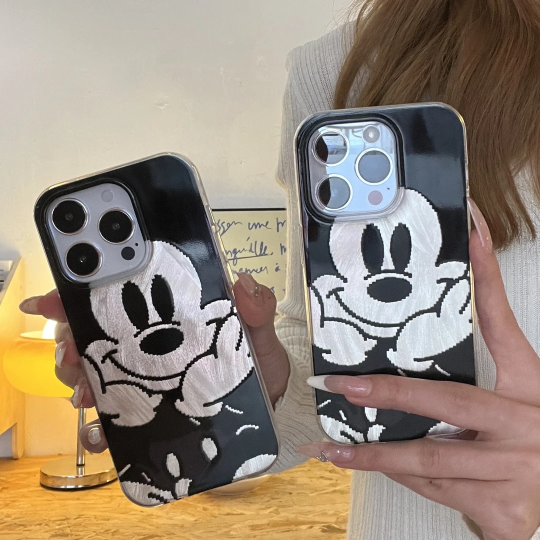 雅天立像素米奇卡通适用iPhone16苹果13手机壳华为vivo小米oppo女