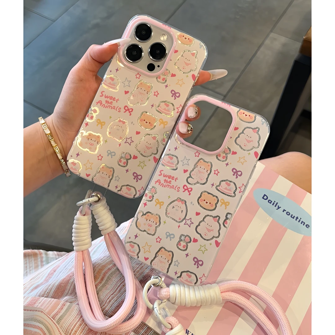 雅天立ins满屏可爱动物适用iPhone15苹果13手机壳华为vivo小米opp