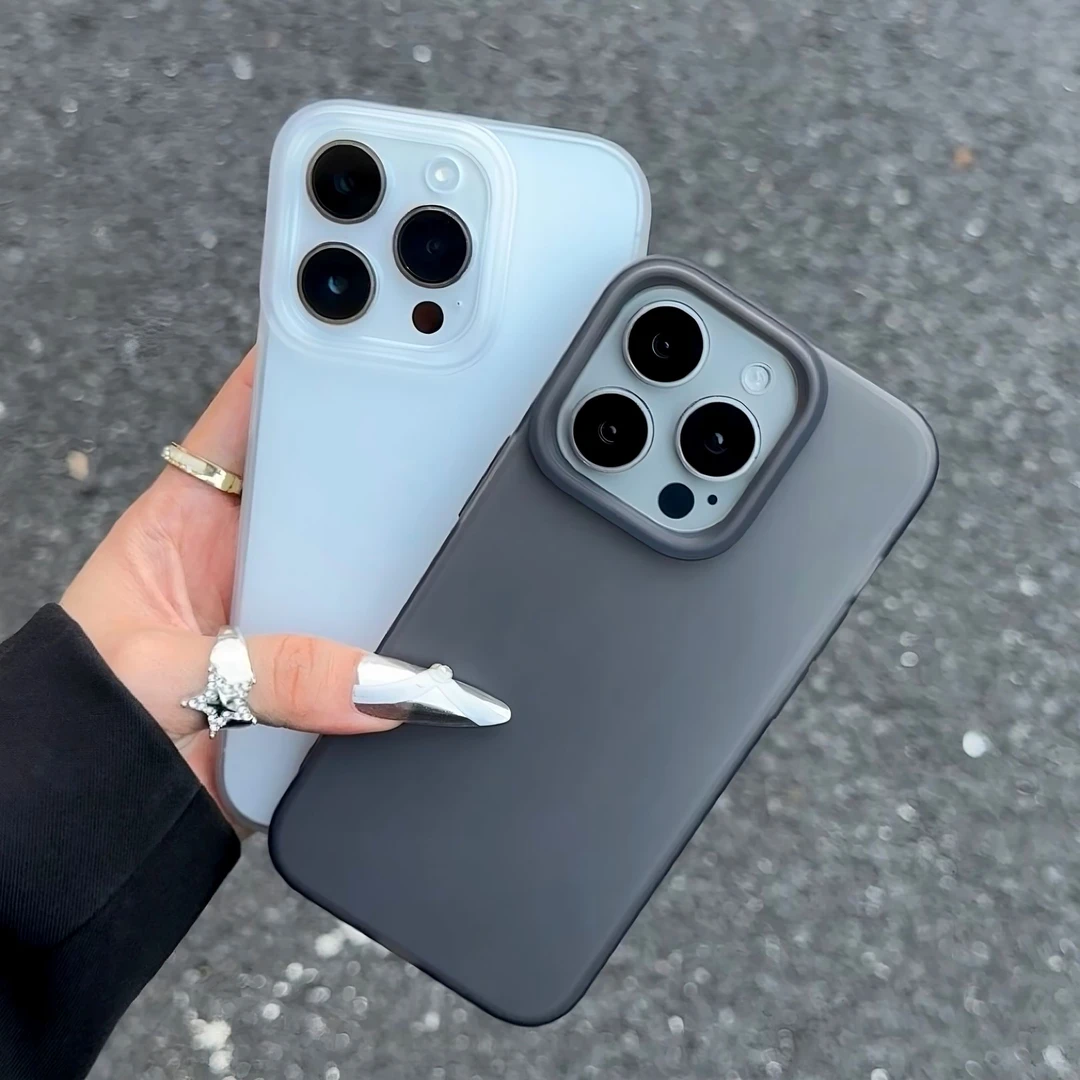 雅天立简约高级肤感磨砂适用苹果16promax手机壳iPhone15软13套14