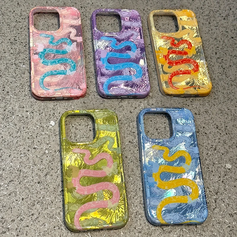 奥菲顿国风粉蓝蛇适用iPhone16手机壳13苹果15华为vivo小米oppo套