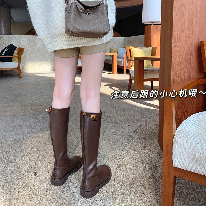 胖mm长筒靴女粗腿长靴大筒围弹力胖妹高筒骑士靴胖腿靴子大码女靴