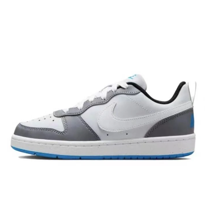 NIKE/耐克CourtBorough防滑减震轻便复古低帮板鞋GS白灰DV5456019