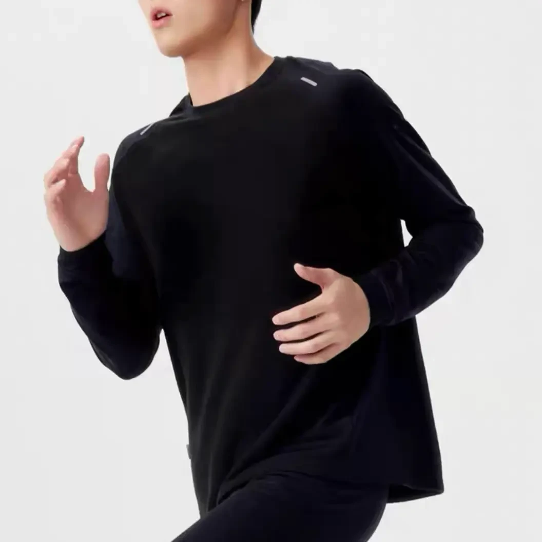 秋冬男女款时尚拼接摇粒绒保暖长袖/户外运动舒适透气圆领打底T恤