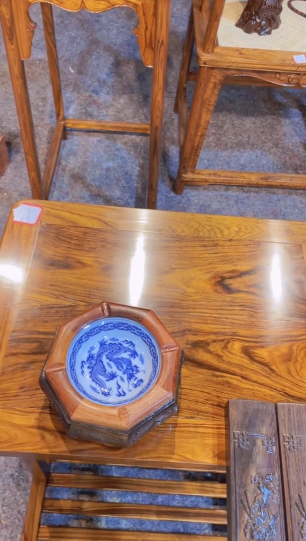 【闪购商品】木红酸枝笔洗...烟缸