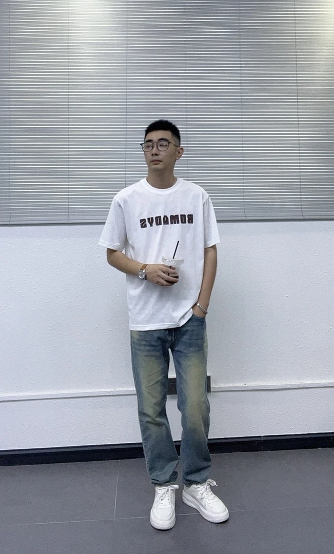 【GP】夏季新品涂鸦创意高工软胶印短袖男士圆领T恤B1009
