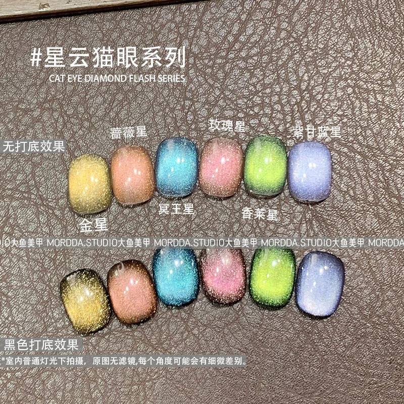 星云猫眼胶玻璃珠晶石猫眼碎钻猫眼甲油胶美甲店常用色
