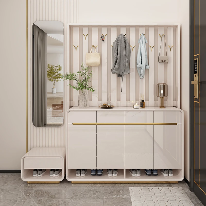 GULEJAR/顾乐家家用入门玄关门厅简约大容量环保烤漆鞋柜带挂衣架