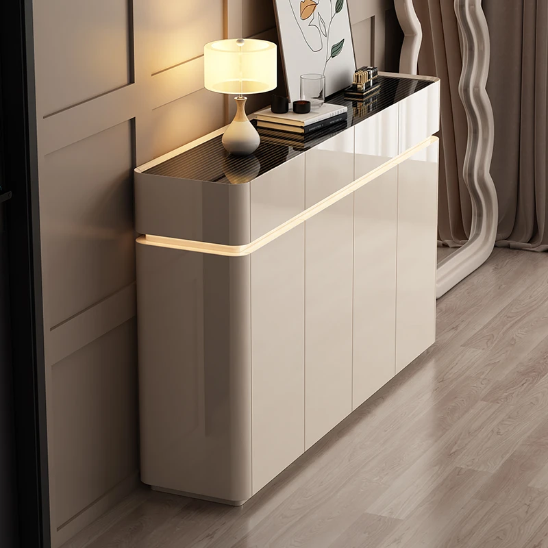 轻奢简约鞋柜家用大容量门厅玄关柜客厅隔断柜烤漆收纳柜储物柜