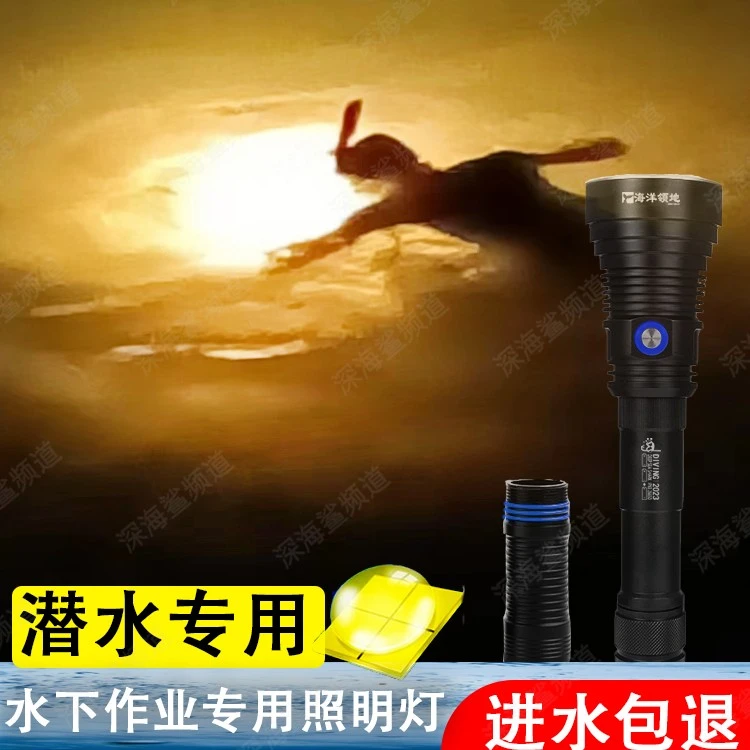 海洋领地P70.2潜水手电筒水下照明赶海夜潜专业潜水照明可充电