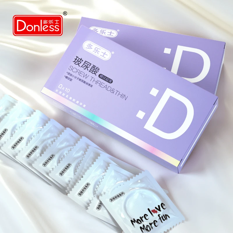 DONLESS/多乐士玻尿螺纹超薄水润男用安全套天然胶乳橡胶避孕套