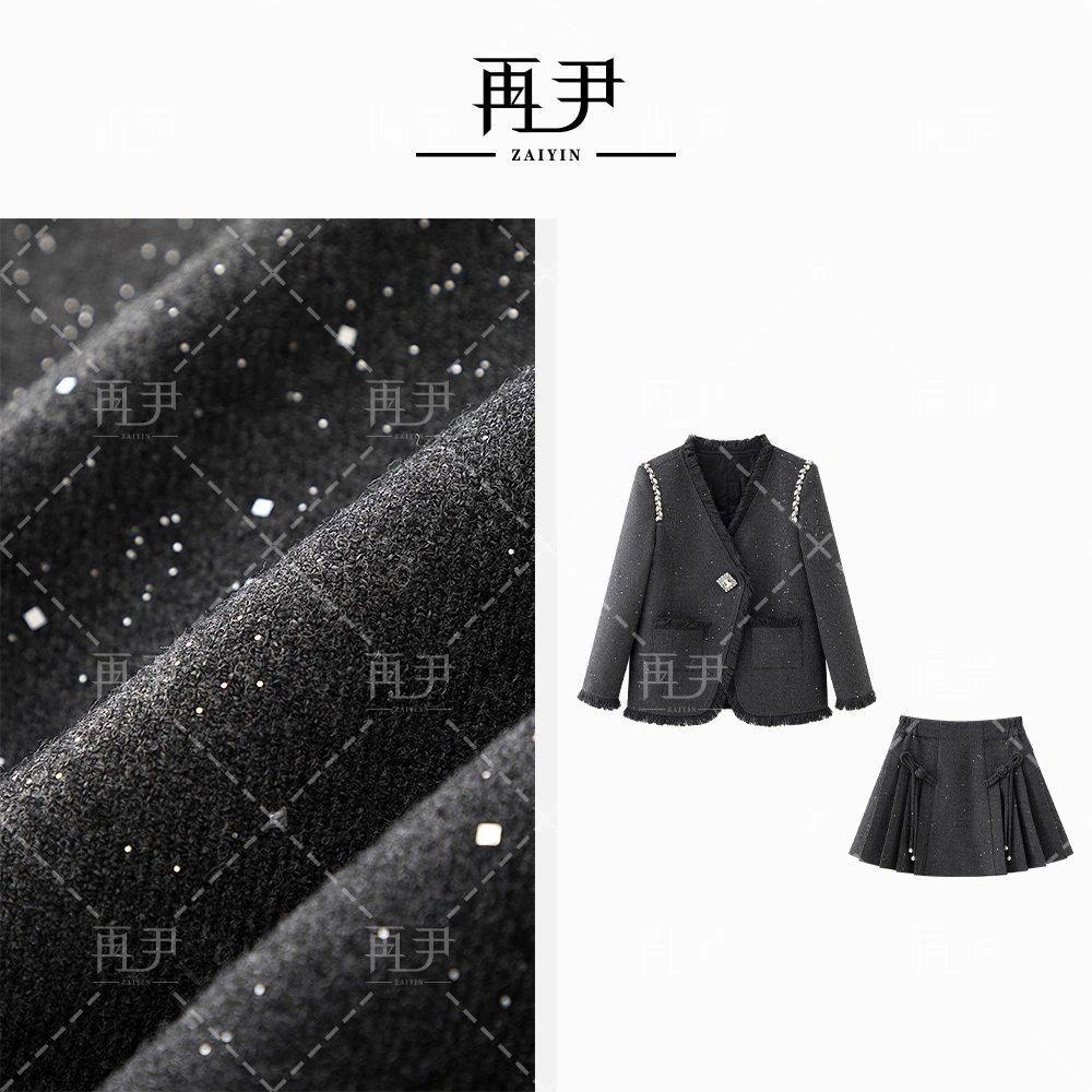 【星光漫岛】冬季小众设计师时尚定制轻奢羽绒套装G24DT071094