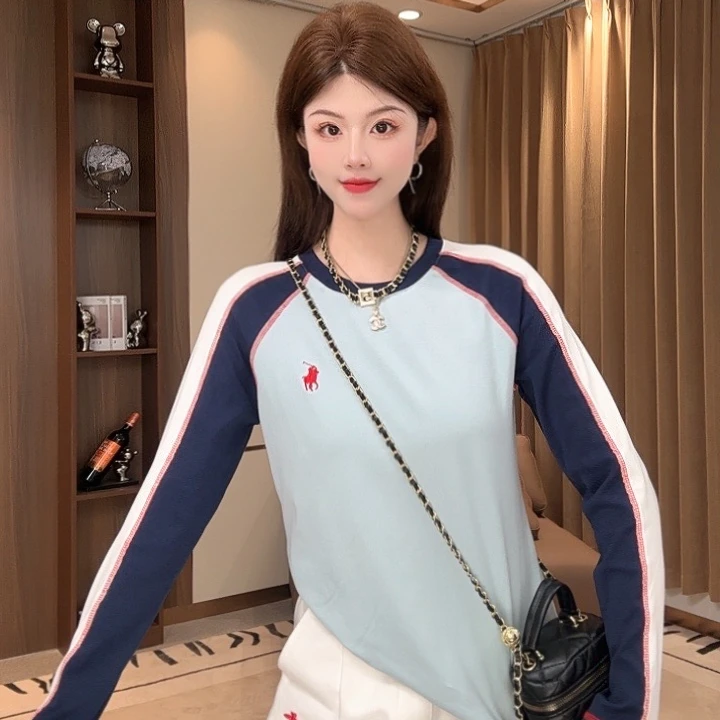 媛媛SOYFSD-2024年新款时尚圆领拼接秋季套头休闲百搭显瘦