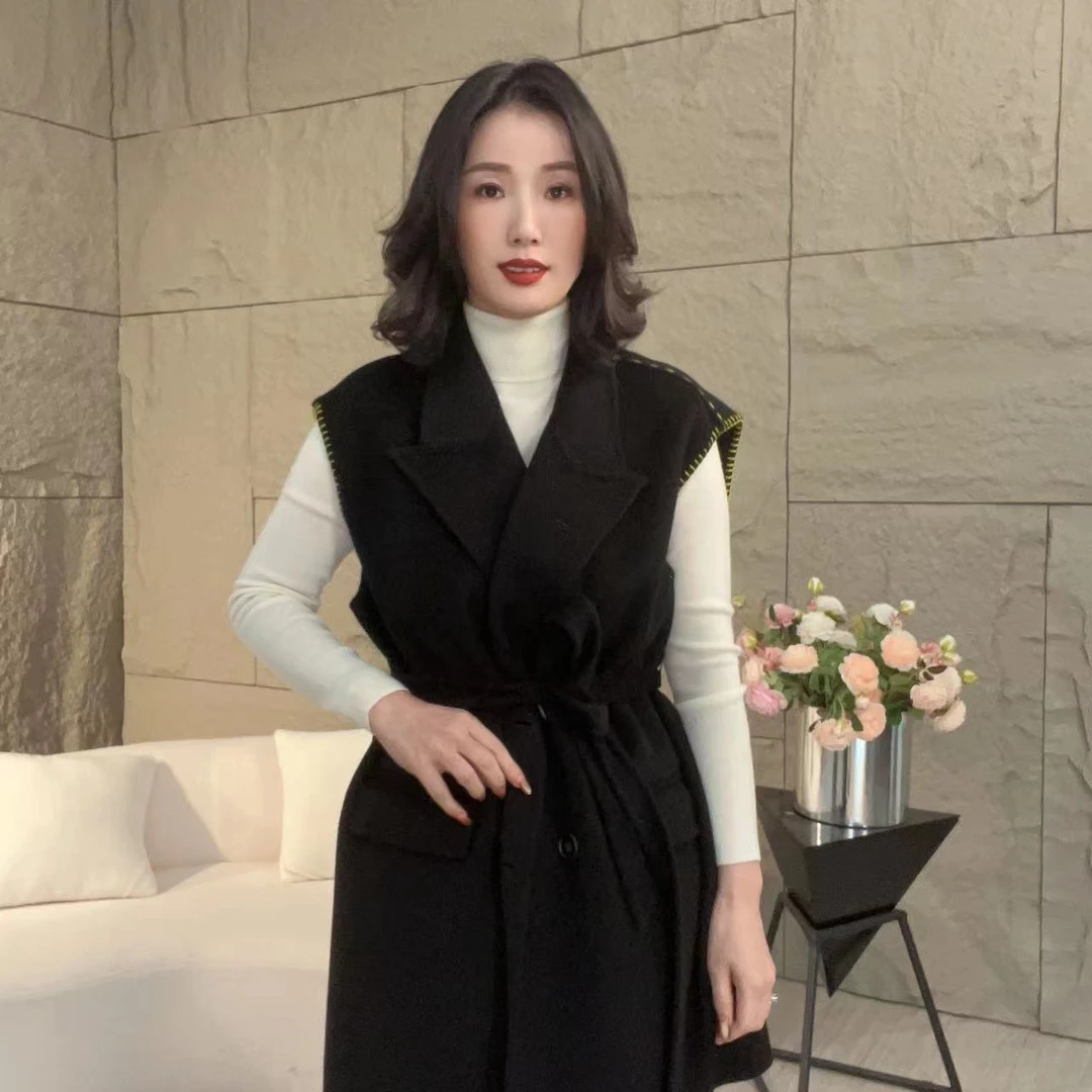 【赛姐高奢】设计高级感双面呢羊绒马甲176