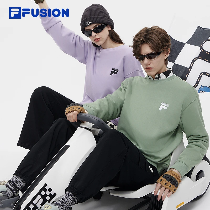 FILA FUSION斐乐套头卫衣情侣款秋季百搭针织运动上衣T11U343205
