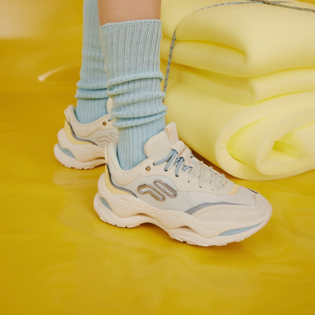 FILA/斐乐潮牌女鞋【芝士奶酪鞋】春夏厚底老爹鞋运动鞋T12W331101F