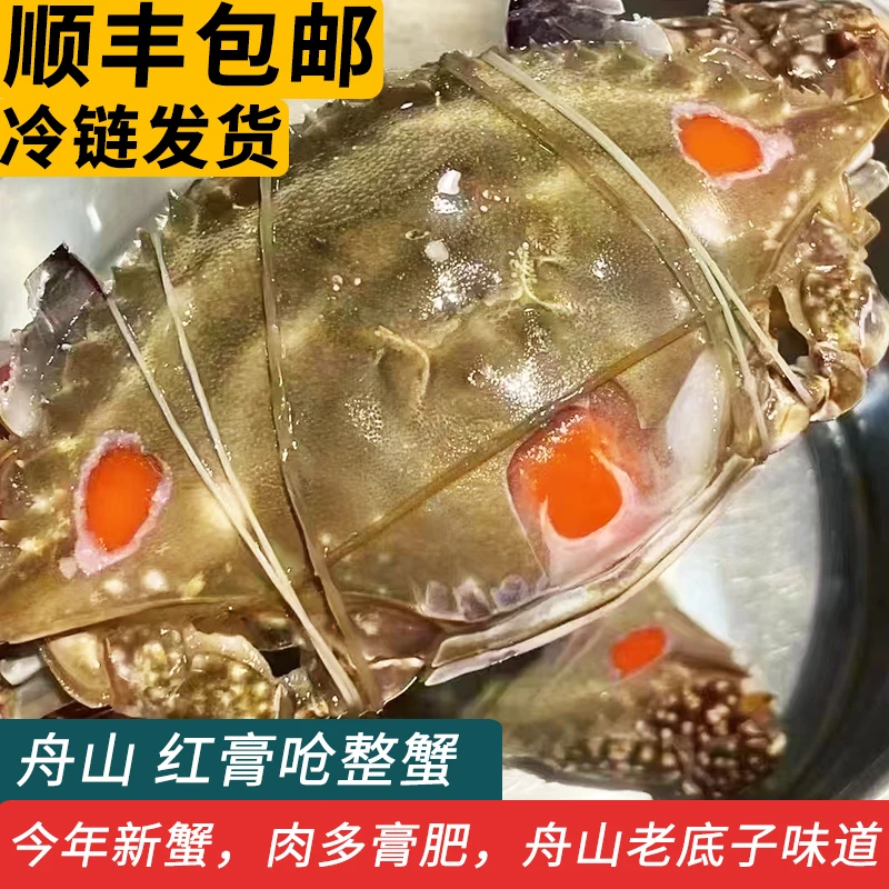 舟山红膏呛蟹生蟹母蟹宁波红膏咸呛蟹炝蟹按只3-4两【冻蟹】0.6斤起