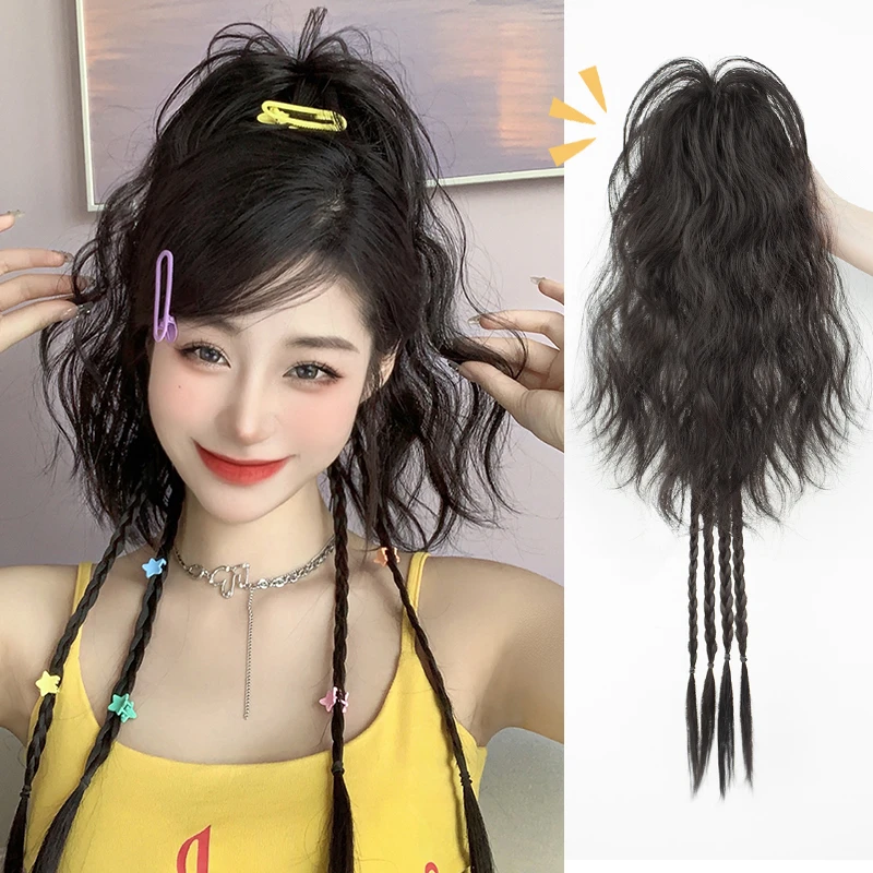假发女长发马尾辫子y2k半扎抓夹高马尾甜酷辣妹女团拳击辫假发辫