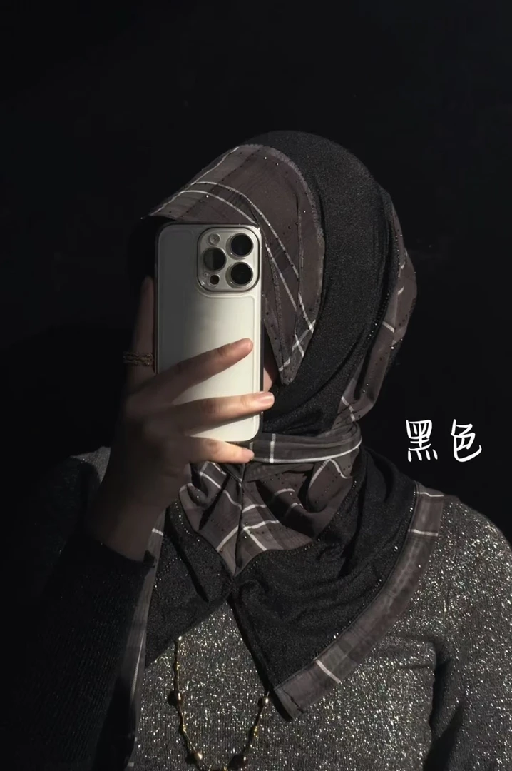 班纳黑色网红头巾丨格子款不退换