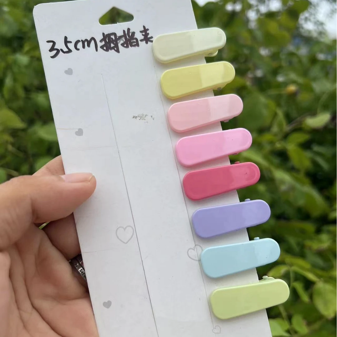 3.5cm亮油拇指夹两头锁高货diy发夹